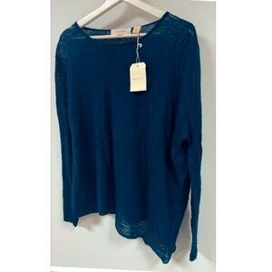 Inhabit Blue Linen Sweater.